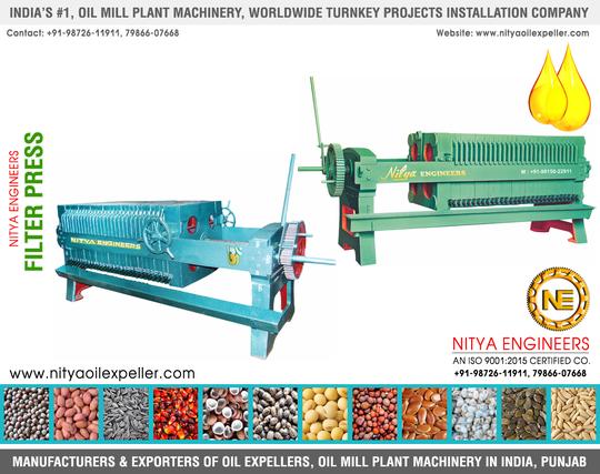 Filter Presses Manufacturers Exporters in India Punjab +91-9872611911, +91-7986607668, +91-9815022911 https://www.nityaoilexpeller.com